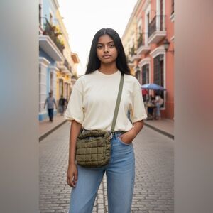 Olive Quilted Crossbody Bag Urban Expresions